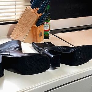 Half  calf black boots size 6